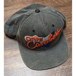 Cleveland Cavs NBA Mitchell‎ & Ness Snapback Cap Orange Gray Hat 3D Logo
